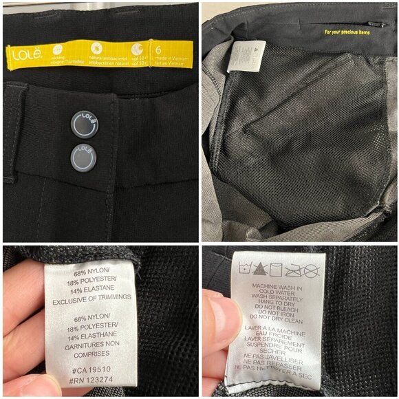 Lole Black Stretch Travel Hiking Bootcut Pant Sz‎ 6 - Picture 11 of 13